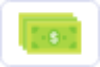 Stack of green dollar bills symbolizing money.
